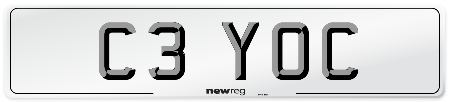 C3 YOC Number Plate from New Reg